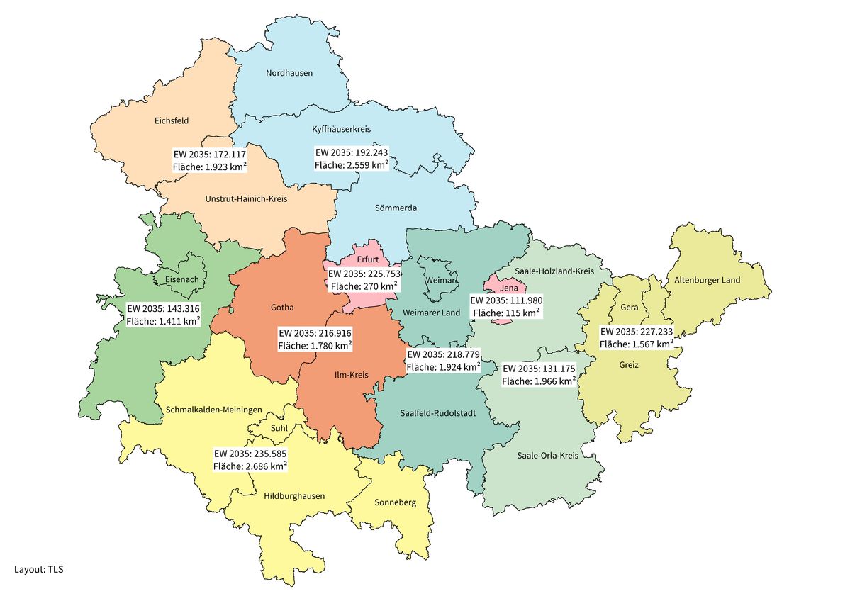 Karte zur Gebietsreform (Entwurf)